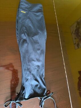 Lole Black Tie Hem Leggings, Large